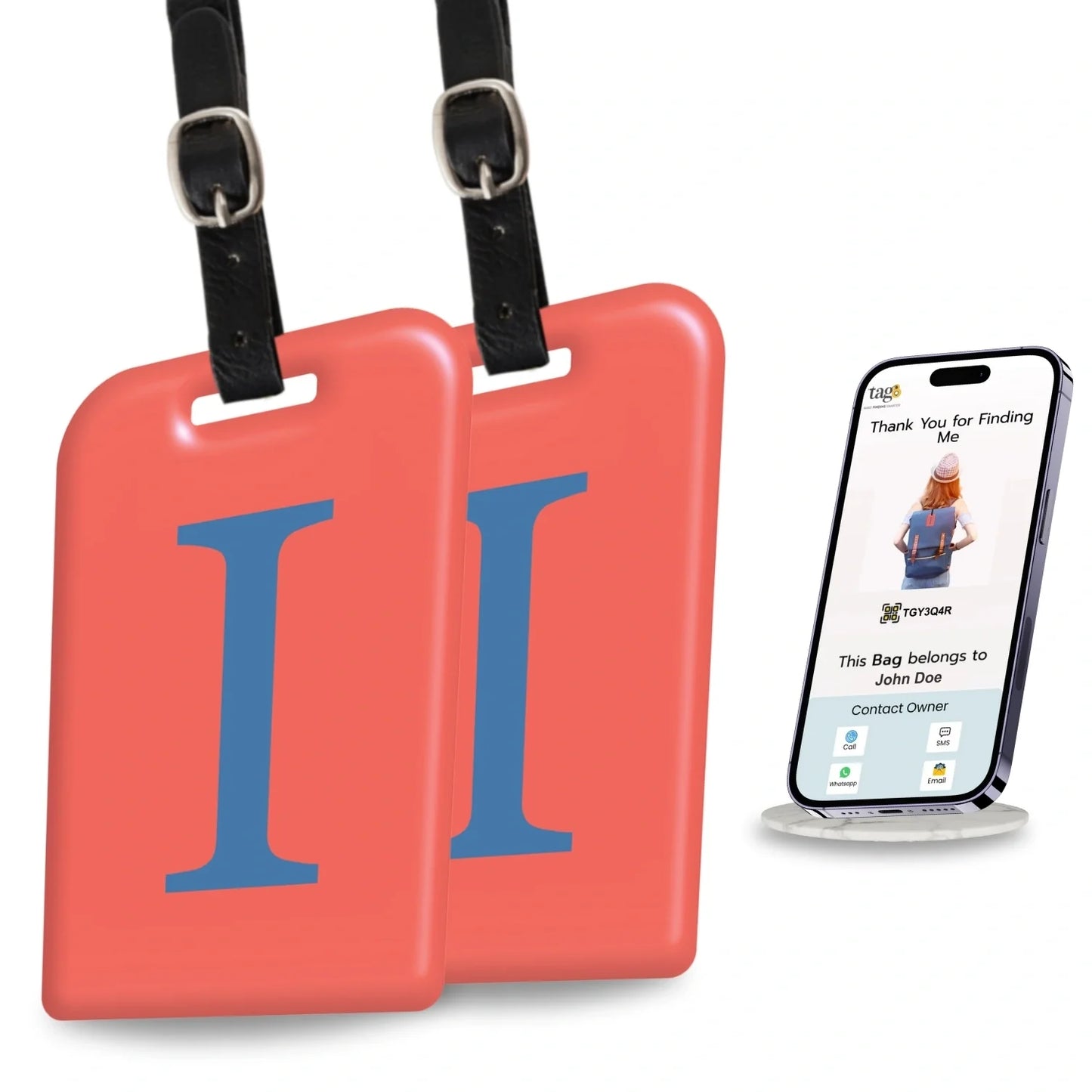 Initials Bag tag I  [pack 2]