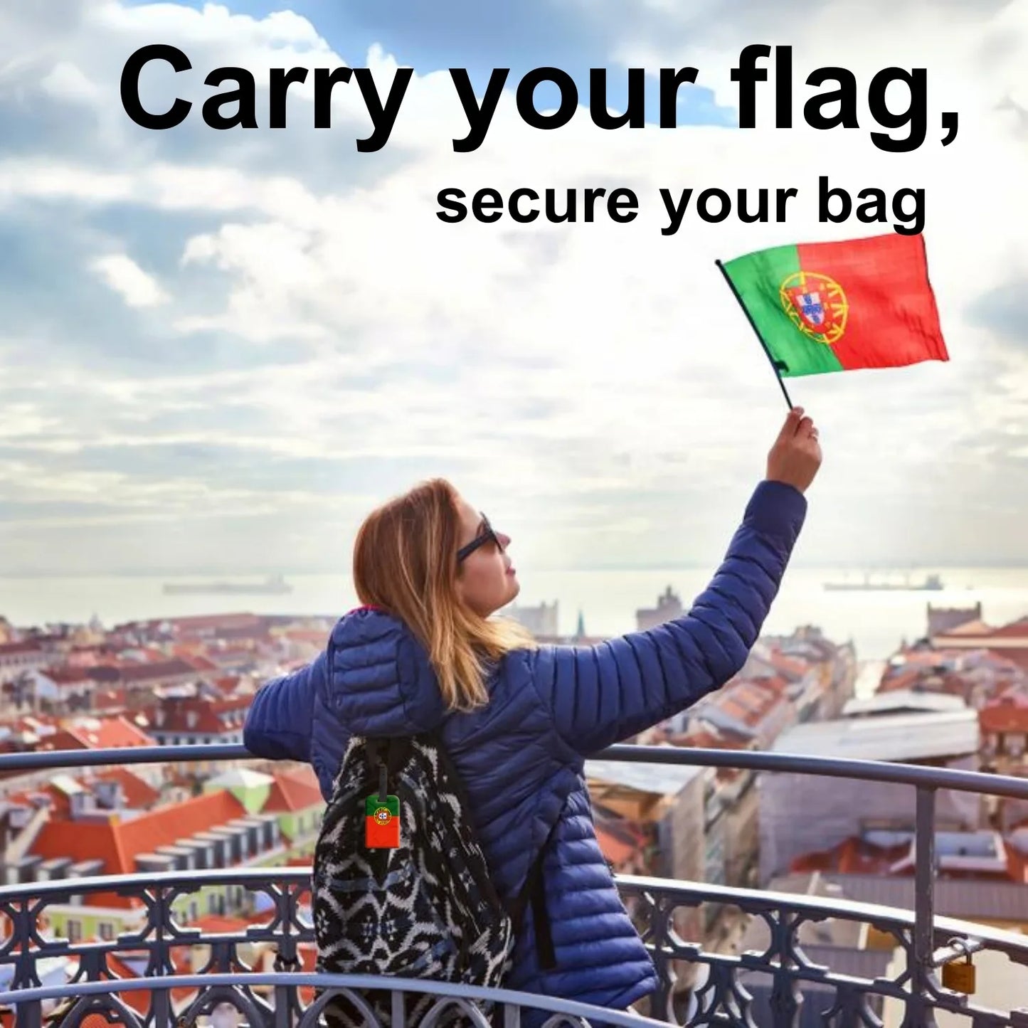 Smart Bag Security Tag -  Portugal Flag [Pack 2]